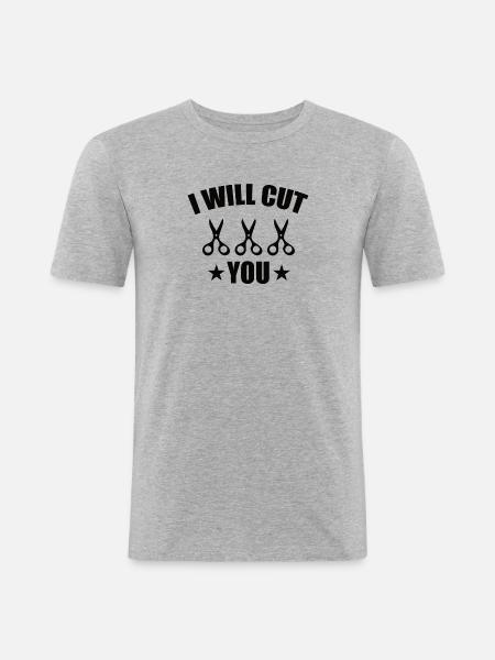 Proud Barber Barber Barber Barber Barber - Men's Slim Fit T-Shirt - heather grey