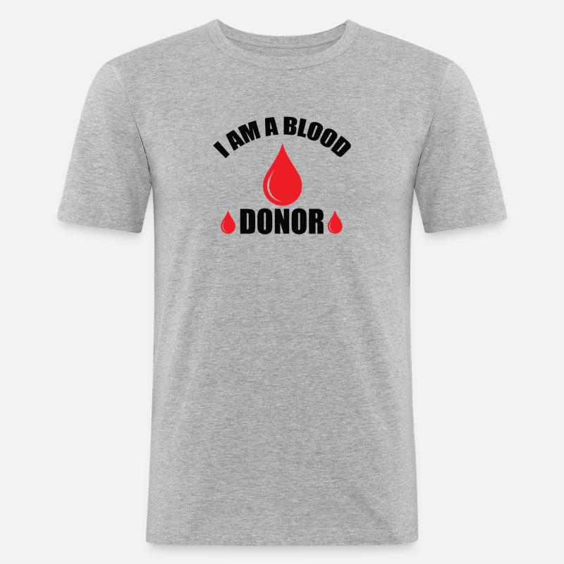 Blutspende Blutspenden Blutspender - Männer Slim Fit T-Shirt - Grau meliert