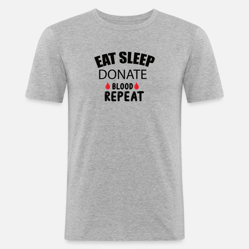 Blutspende Blutspenden Blutspender - Männer Slim Fit T-Shirt - Grau meliert