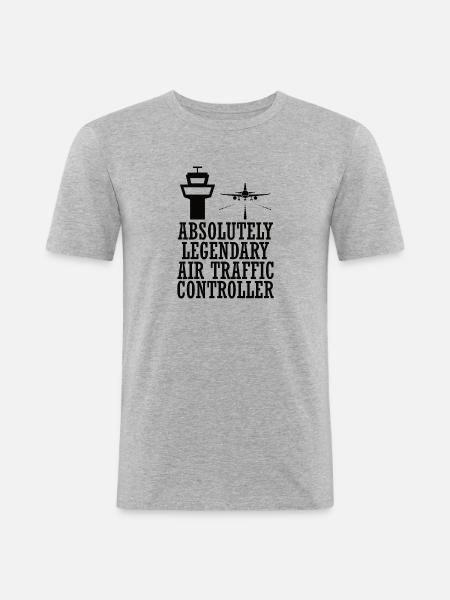 Air traffic controller Tower controller Flight attendants - Men's Slim Fit T-Shirt - heather grey