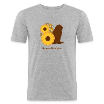 Sonnenblumenmutter - Neufundland - Männer Slim Fit T-Shirt - Grau meliert - Vorne - Nik (191cm)
