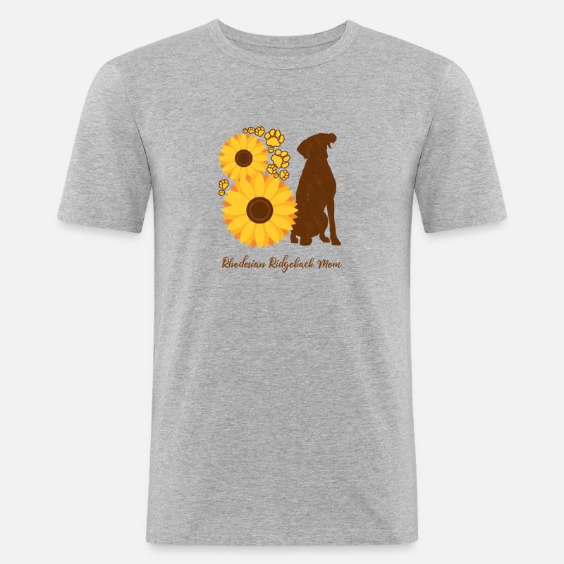 Sonnenblumenmutter - Rhodesian Ridgeback - Männer Slim Fit T-Shirt - Grau meliert