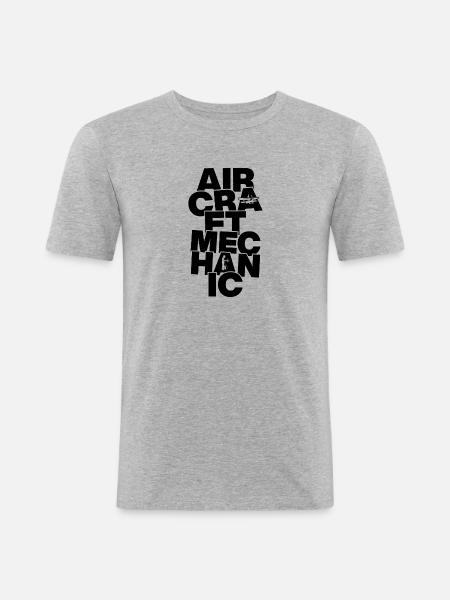 Beruf Arbeit - Flugzeugmechaniker - Männer Slim Fit T-Shirt - Grau meliert