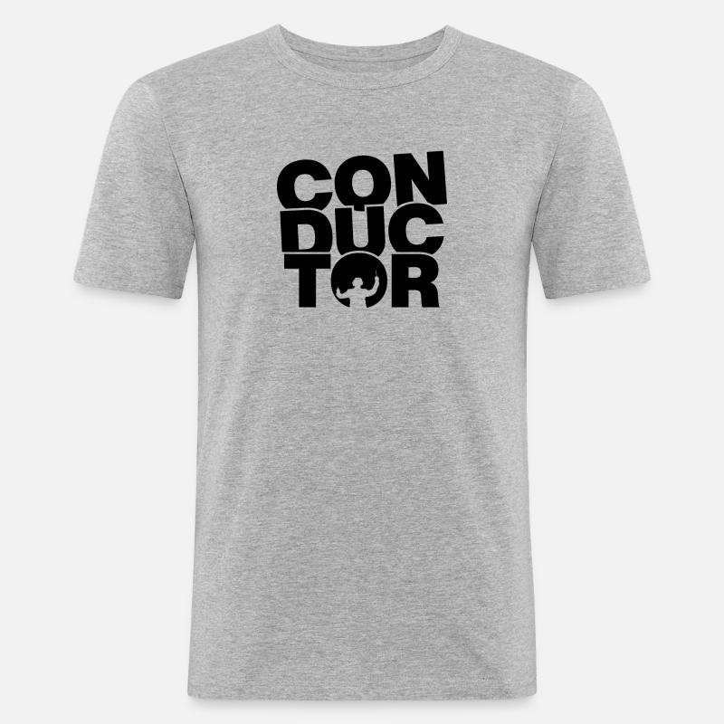 Beruf Job Arbeit - Dirigent - Männer Slim Fit T-Shirt - Grau meliert