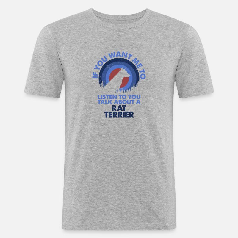 Sprechen Sie Über Hunderattenterrier - Männer Slim Fit T-Shirt - Grau meliert