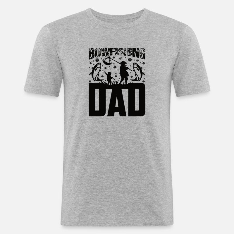 Bogenfischer Bogenfischen Bogenangeln Vater Papa - Männer Slim Fit T-Shirt - Grau meliert