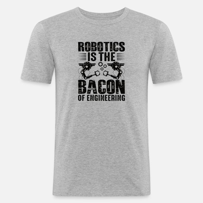 Roboter Programmierer Automatisierungstechniker - Männer Slim Fit T-Shirt - Grau meliert