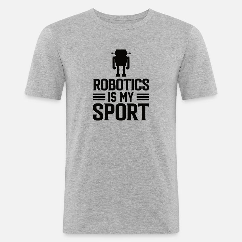 Programmatore robot Tecnico dell'automazione - Maglietta aderente da uomo - grigio melange