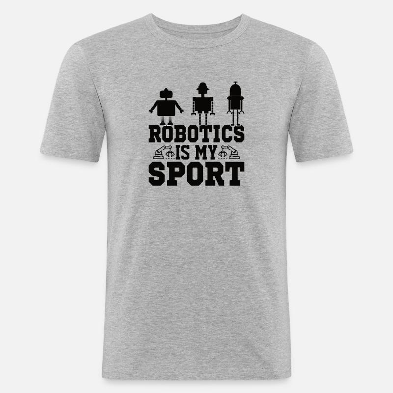 Roboter Programmierer Automatisierungstechniker - Männer Slim Fit T-Shirt - Grau meliert