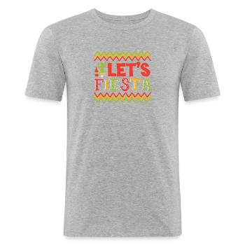 Laisse Fiesta - T-shirt près du corps Homme - gris chiné - Devant - Nik (191cm)