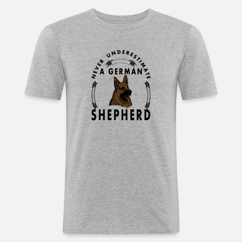 Deutscher Schäferhund Hunde Sprüche Geschenkidee - Männer Slim Fit T-Shirt - Grau meliert