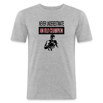 Boxing champion knock out punch knock out gift - Men's Slim Fit T-Shirt - heather grey - Front - Nik (191cm)