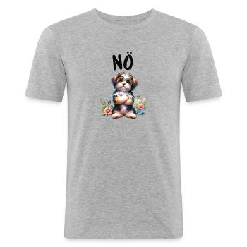 Drôle de dicton havanais non pour les amoureux des chiens - T-shirt près du corps Homme - gris chiné - Devant - Nik (191cm)