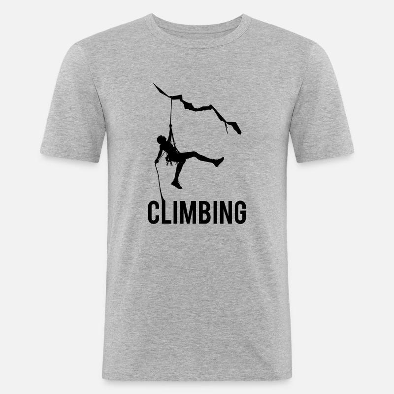 Climbing - Männer Slim Fit T-Shirt - Grau meliert