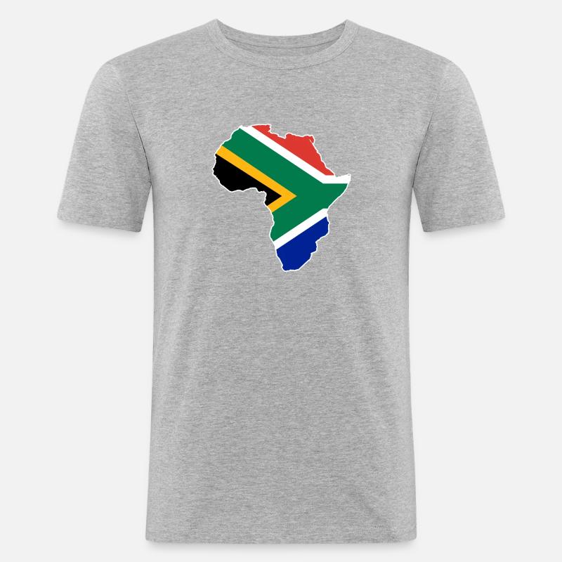 Südafrika - Männer Slim Fit T-Shirt - Grau meliert