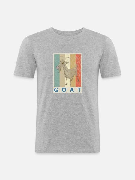 Chèvre, style rétro, grunge - T-shirt près du corps Homme - gris chiné