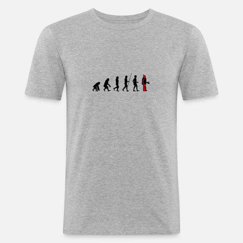 Evolution - Robot - T-shirt près du corps Homme - gris chiné