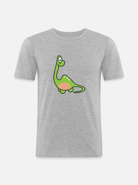 Dinosaur Kids Dino - Men's Slim Fit T-Shirt - heather grey