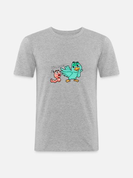 The early bird catches the worm - Men's Slim Fit T-Shirt - heather grey