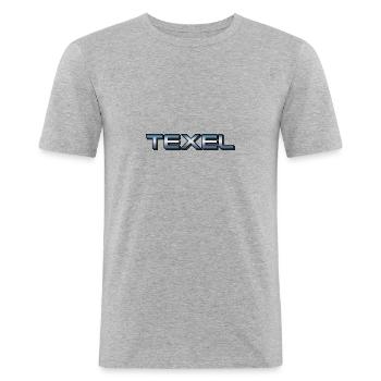Texel T-Shirt - Männer Slim Fit T-Shirt - Grau meliert - Vorne - Nik (191cm)