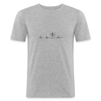 Klavier - Männer Slim Fit T-Shirt - Grau meliert - Vorne - Nik (191cm)
