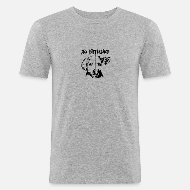 NO DIFFERENCE - Männer Slim Fit T-Shirt - Grau meliert