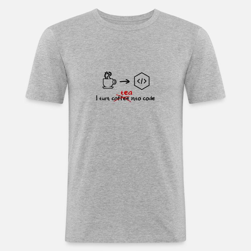Tee Software Entwickler Engineer Programmer - Männer Slim Fit T-Shirt - Grau meliert