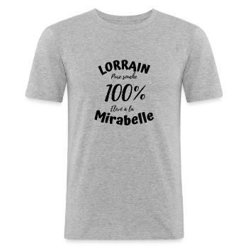 cadeau homme lorrain humour noel anniversaire - T-shirt près du corps Homme - gris chiné - Devant - Nik (191cm)