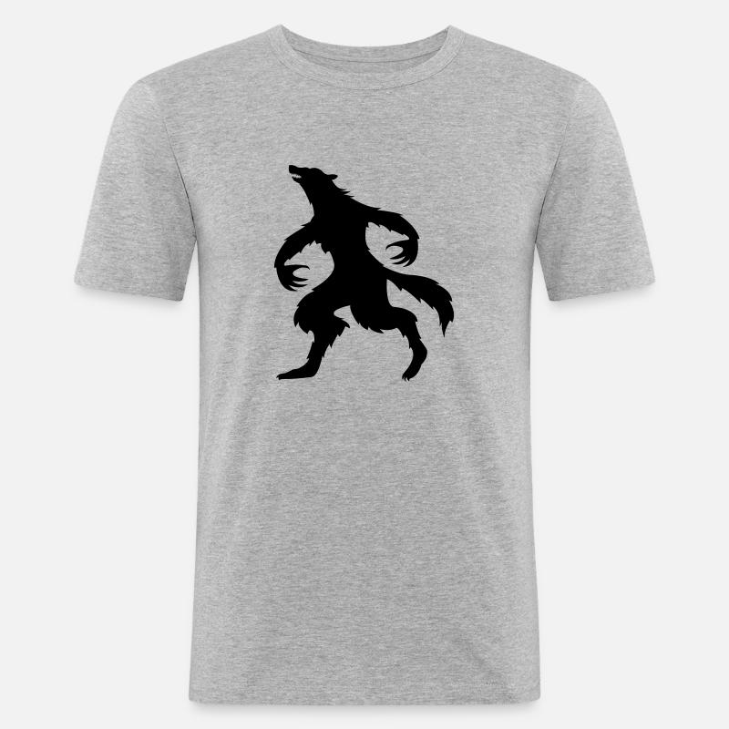 Werwolf - Männer Slim Fit T-Shirt - Grau meliert