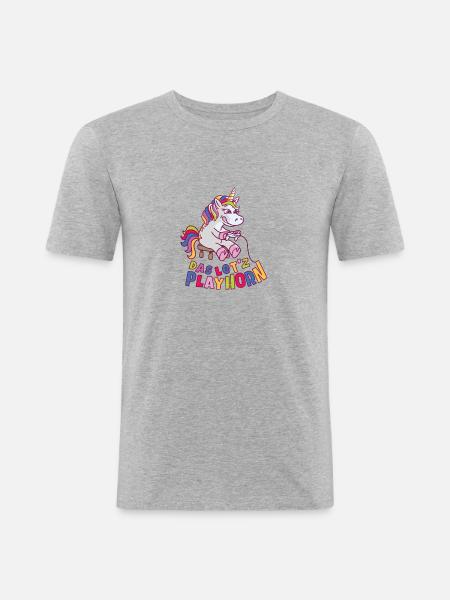 Let's Playhorn - Men's Slim Fit T-Shirt - heather grey