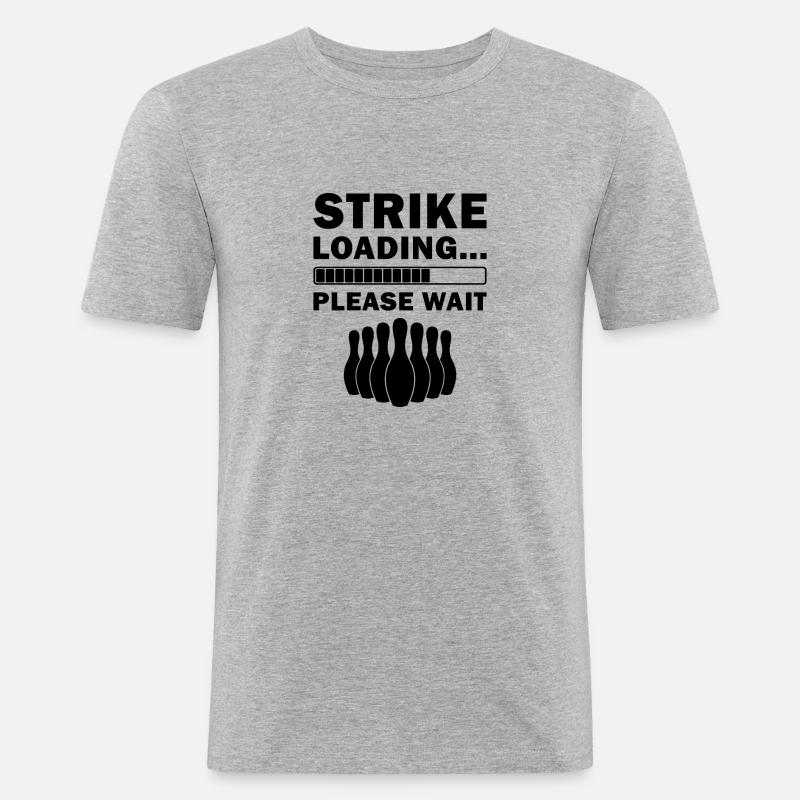 Strike Loading Bitte warten - Männer Slim Fit T-Shirt - Grau meliert
