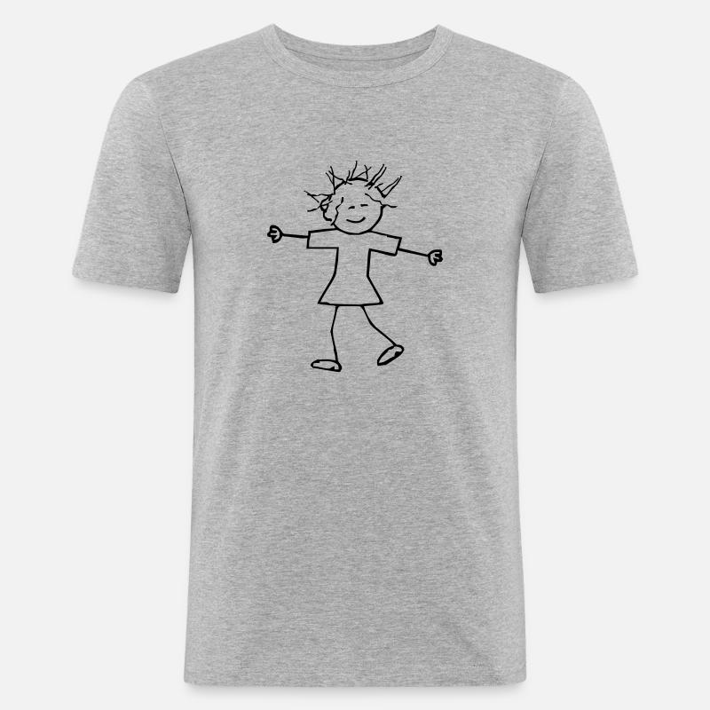 Mädel - Männer Slim Fit T-Shirt - Grau meliert