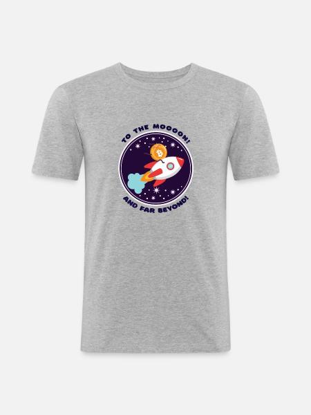 Too The Moon - Männer Slim Fit T-Shirt - Grau meliert