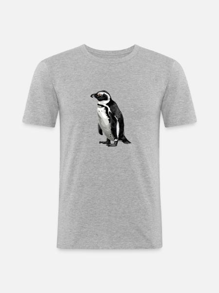 Pinguin - Männer Slim Fit T-Shirt - Grau meliert
