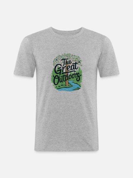 LES GRANDS ESPACES - T-shirt près du corps Homme - gris chiné