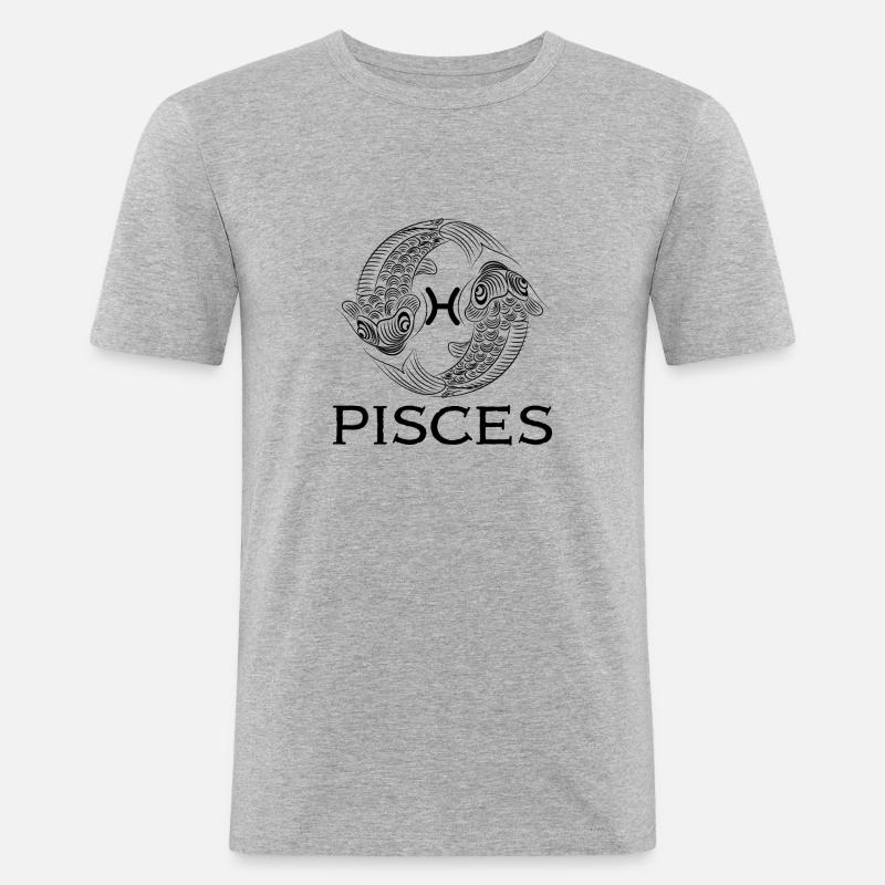 pisces1s Zeichenfläche 1 - Männer Slim Fit T-Shirt - Grau meliert
