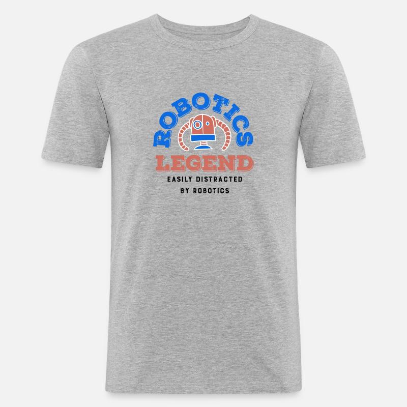Robotics Legend Roboteringenieur Techniker - Männer Slim Fit T-Shirt - Grau meliert