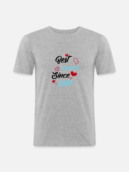 Best Husband Since 1914 Wedding - Men's Slim Fit T-Shirt - heather grey