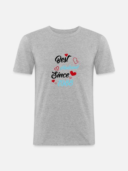 Best Husband Since 1988 Wedding - Men's Slim Fit T-Shirt - heather grey