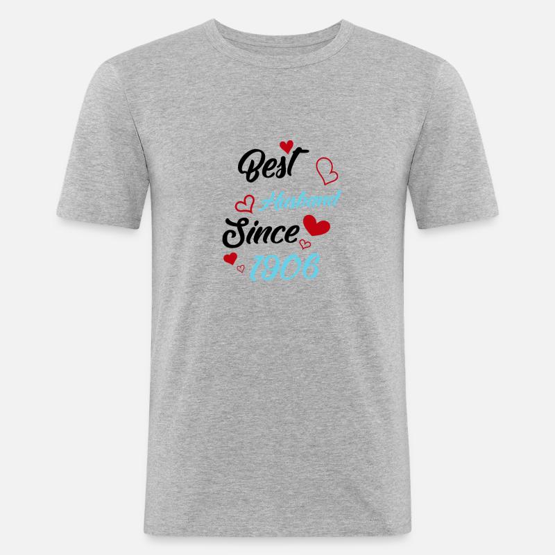 Bester Ehemann seit 1906 Hochzeit - Männer Slim Fit T-Shirt - Grau meliert