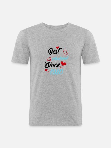 Best Husband Since 1920 Wedding - Men's Slim Fit T-Shirt - heather grey
