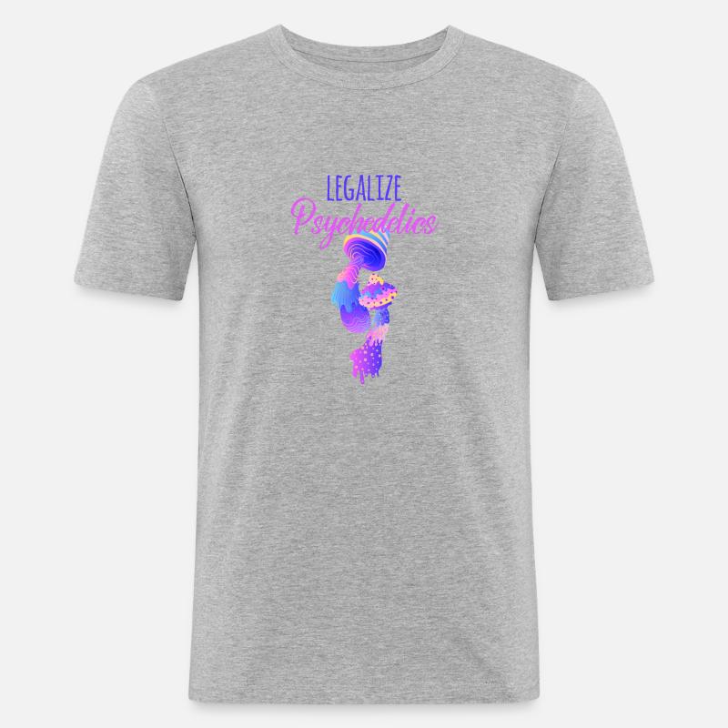 Acid LSD Psychedelisch Drogen - Männer Slim Fit T-Shirt - Grau meliert