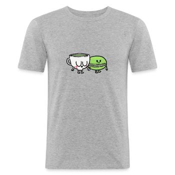Matcha Made in Heaven - Männer Slim Fit T-Shirt - Grau meliert - Vorne - Nik (191cm)