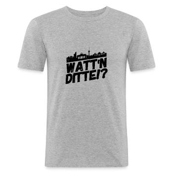Berlin Berliner Lustige Sprüche Mundart Ditte - Männer Slim Fit T-Shirt - Grau meliert - Vorne - Nik (191cm)