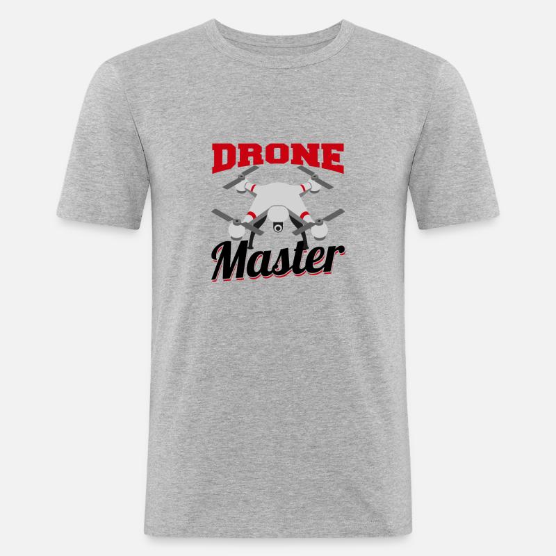 Drone Master | Drone Pilot - Männer Slim Fit T-Shirt - Grau meliert