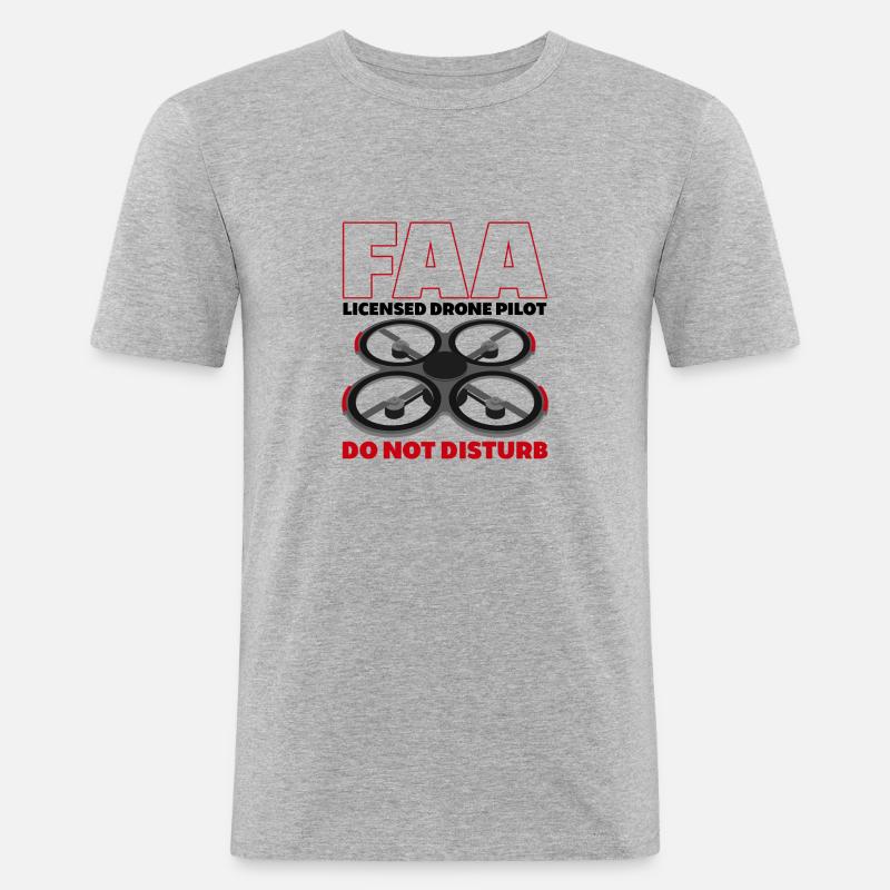 FAA Licensed Drone Pilot - Männer Slim Fit T-Shirt - Grau meliert