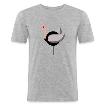 ostrich - Men's Slim Fit T-Shirt - heather grey - Front - Nik (191cm)