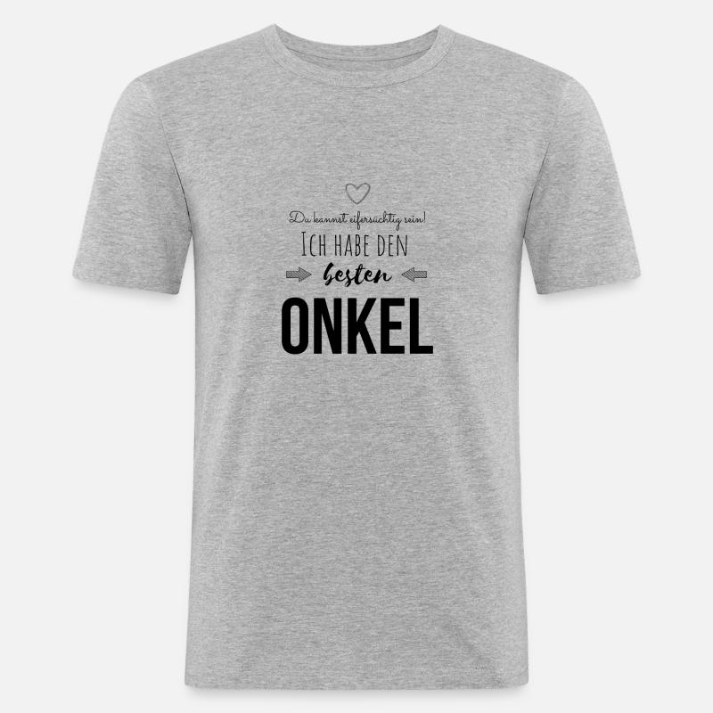 Bester Lieblingsonkel Geschenkidee - Männer Slim Fit T-Shirt - Grau meliert