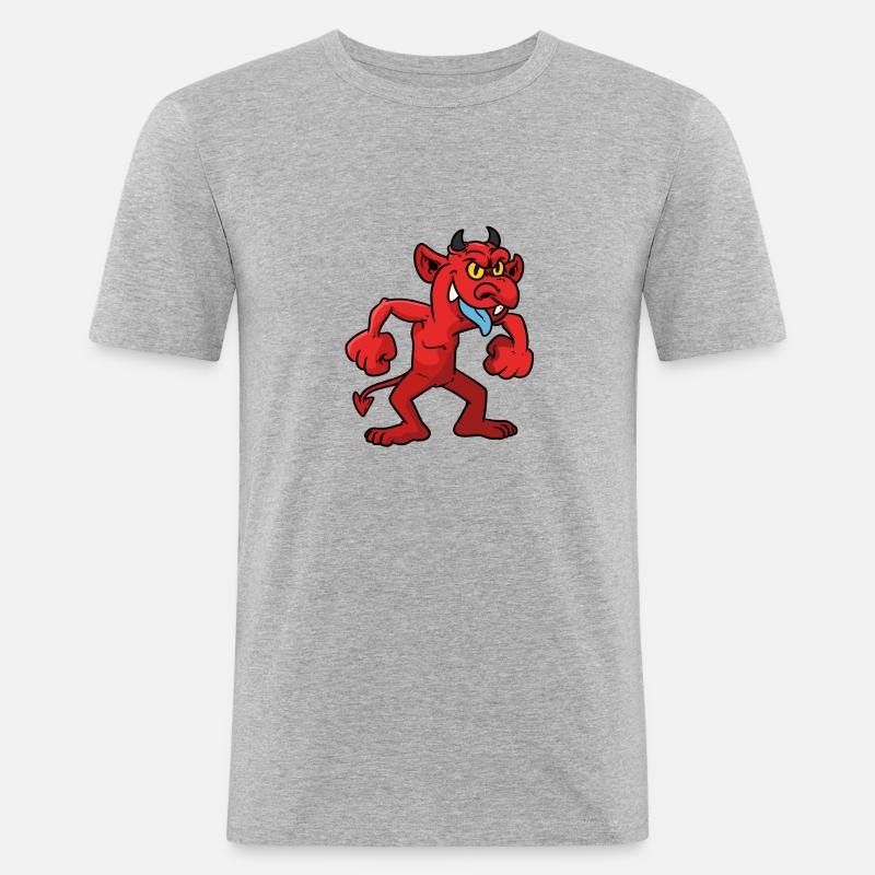 Angry devil comic - Men's Slim Fit T-Shirt - heather grey