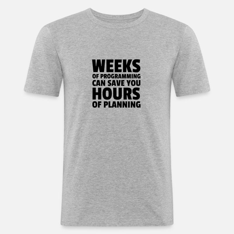 Plan your programming. - Männer Slim Fit T-Shirt - Grau meliert